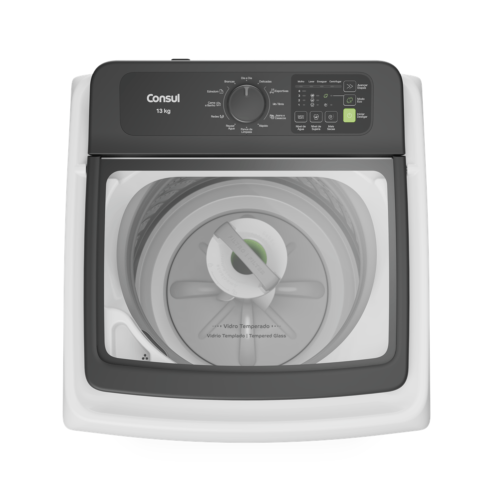 Reutilize a água da lavagem das roupas para limpar a casa. Com esse ciclo, você reaproveita até 70L[8] para deixar a casa brilhando e ainda economiza os recursos do planeta.