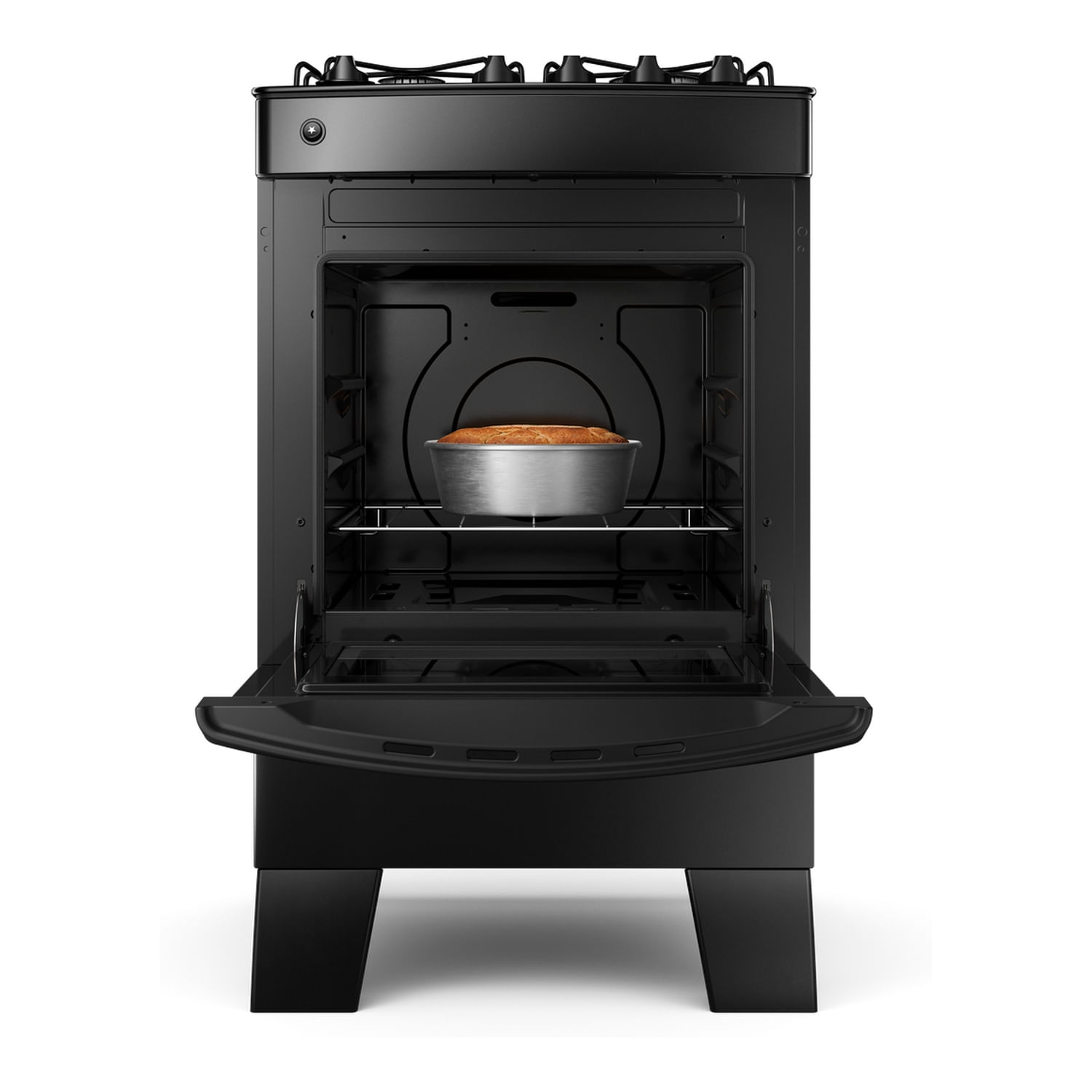 É só colocar no forno que o seu alimento assa por igual. Com a distribuição uniforme das chamas, os alimentos ficam assados sem precisar ficar virando ou escolhendo a parte mais quente do forno.