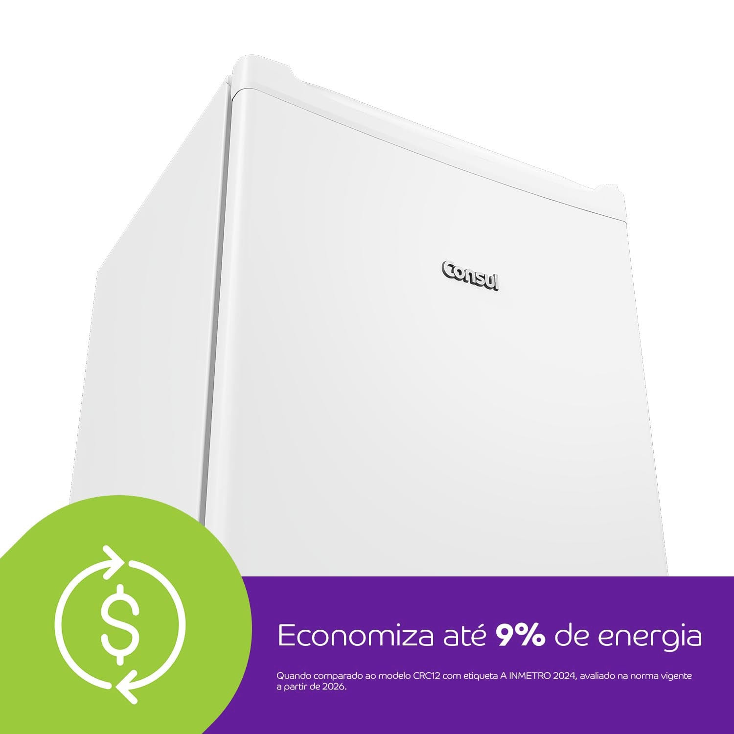 Seu frigobar com eficiência energética comprovada que economiza até 9% de energia elétrica no ano.¹ Bom para o bolso e o planeta.