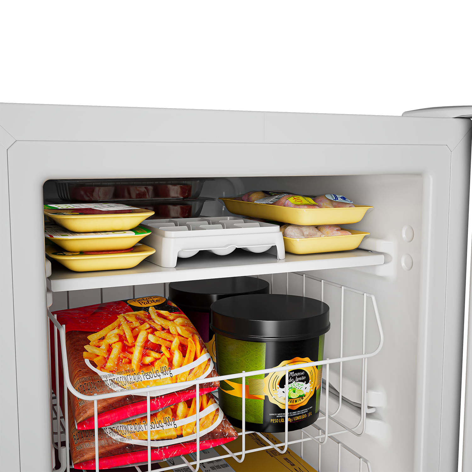 Tem o compartimento certo para cada tipo de alimento.