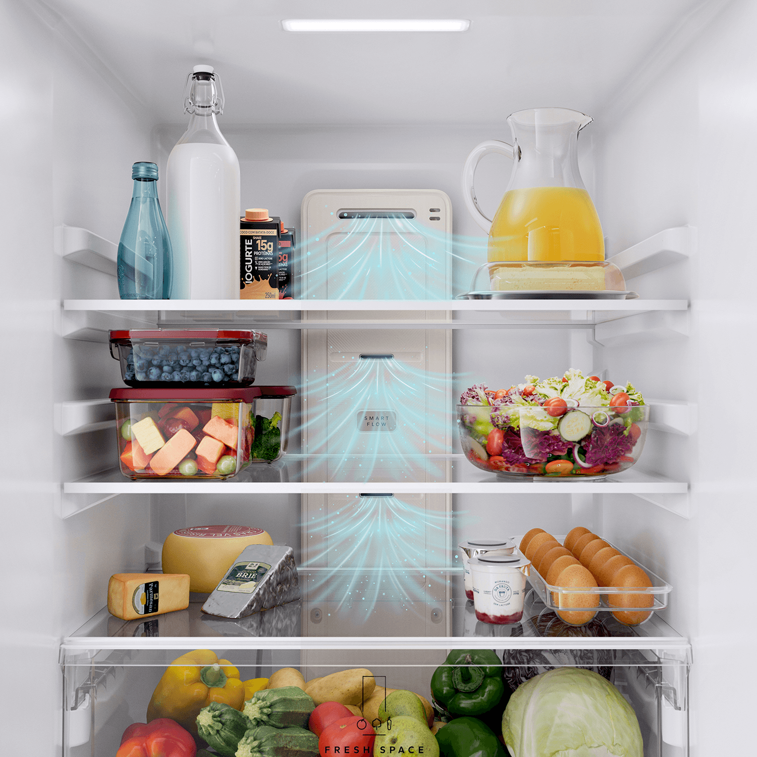 Geladeira Inteligente com Flex Freeze B= Smart Brastemp Frost Free