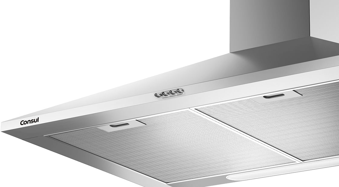 Se preferir, você pode colocar o filtro de gordura e o filtro de carvão ativado no lava-louças. Lembre-se de seguir as recomendações do manual do produto.