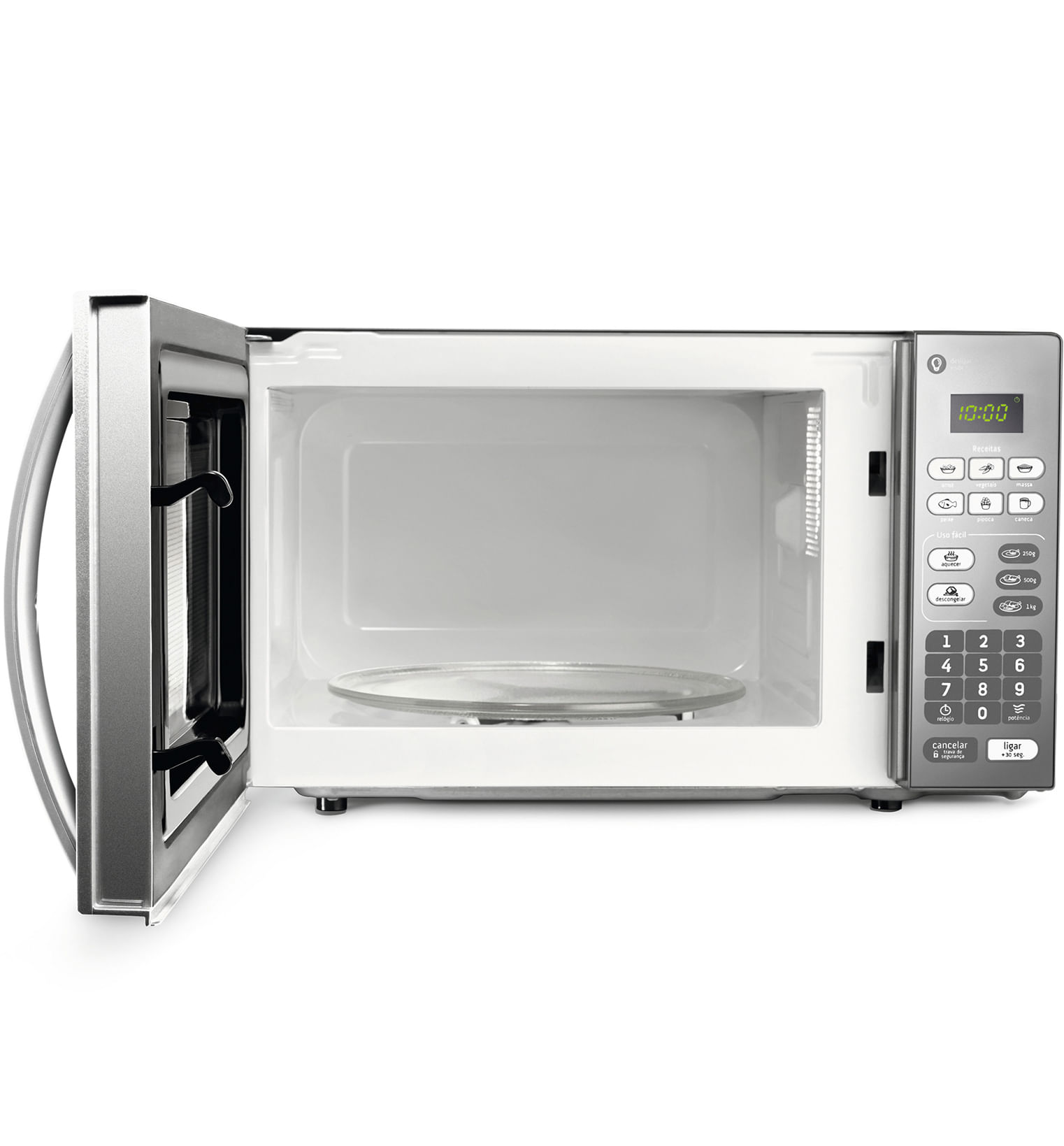 O micro-ondas Consul 20 litros tem design moderno e muita funcionalidade, tudo pensado para tornar sua rotina na cozinha mais prática e fácil. E mais, seu acabamento em inox espelhado é elegante e o painel digital LED intuitivo.