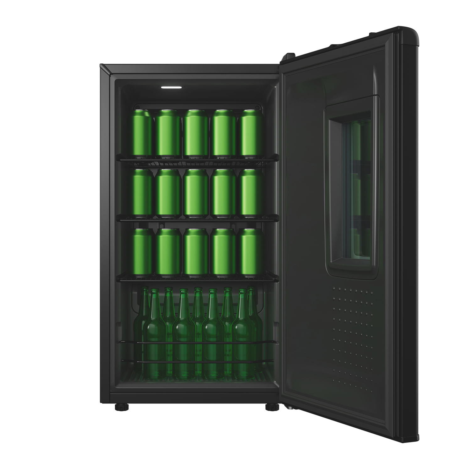 A cervejeira Consul tem espaço para gelar até 75* latas de uma vez, ideal para reunir os amigos e a família. E mais: com as prateleiras removíveis, você ajusta o espaço para caber de long neck a litrão.
