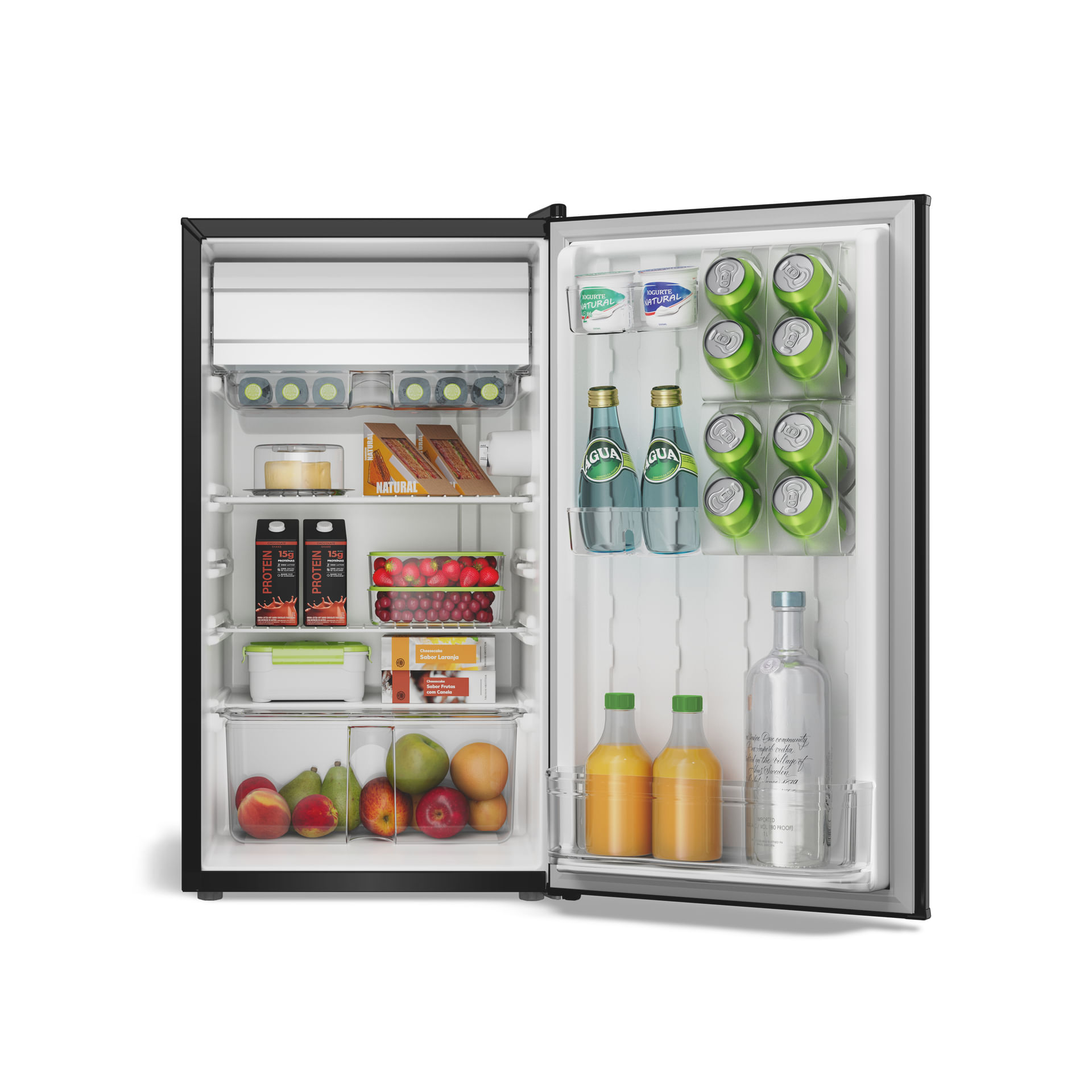 Frigobar espaçoso ou de uma geladeira estilosa e compacta? A capacidade interna do Frigobar Consul Retrô possibilita o armazenamento de todos os seus alimentos e bebidas do seu jeito. Possui gaveta multiuso para manter tudo fresquinho e compartimentos modulares para organizar produtos de diversos formatos e alturas. Perfeito para receber a galera ou para o seu dia a dia.