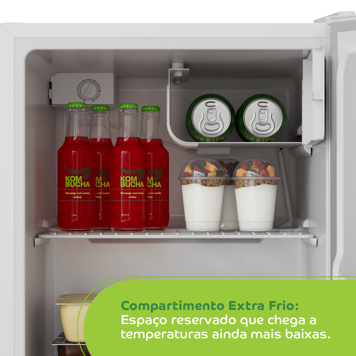 Quer deixar aquela bebida trincando? Use o espaço bem pensado do seu frigobar que chega à temperaturas ainda mais baixas.
