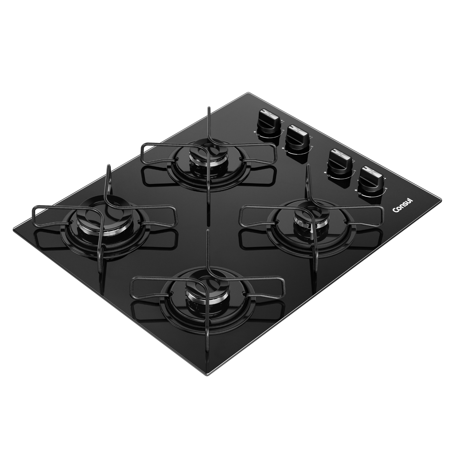 O acabamento polido dos queimadores e os botões com detalhes metálicos valorizam cada detalhe da sua cozinha.