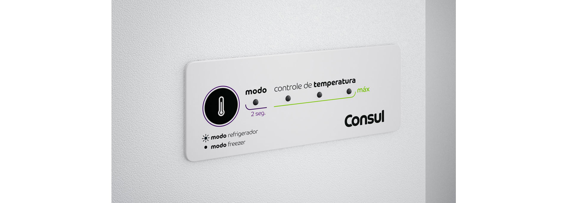 Programe a temperatura que você quer em apenas um toque. Você também pode alternar entre os modos Refrigerador e Freezer.
