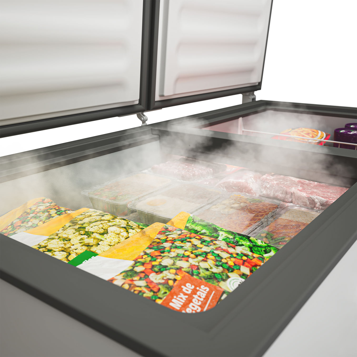 O interior feito de material resistente à corrosão, para o seu freezer durar muito mais.