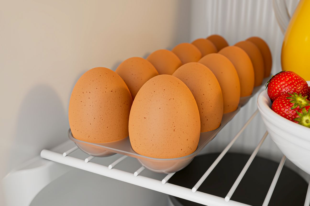 Espaço para armazenar até 12 ovos, mantendo a organização da sua geladeira.