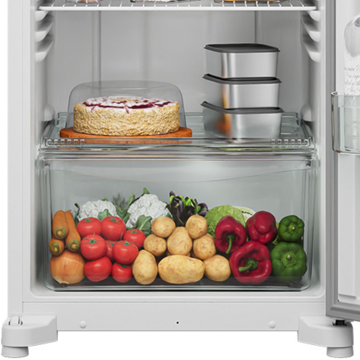 Suas frutas e verduras organizadas e fresquinhas.