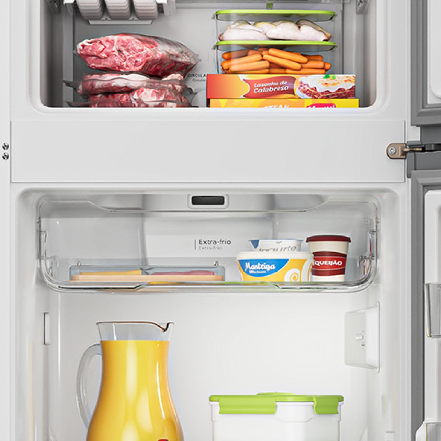 Espaço reservado para guardar alimentos frescos que precisam de maior refrigeração e cuidado, como frios e laticínios.