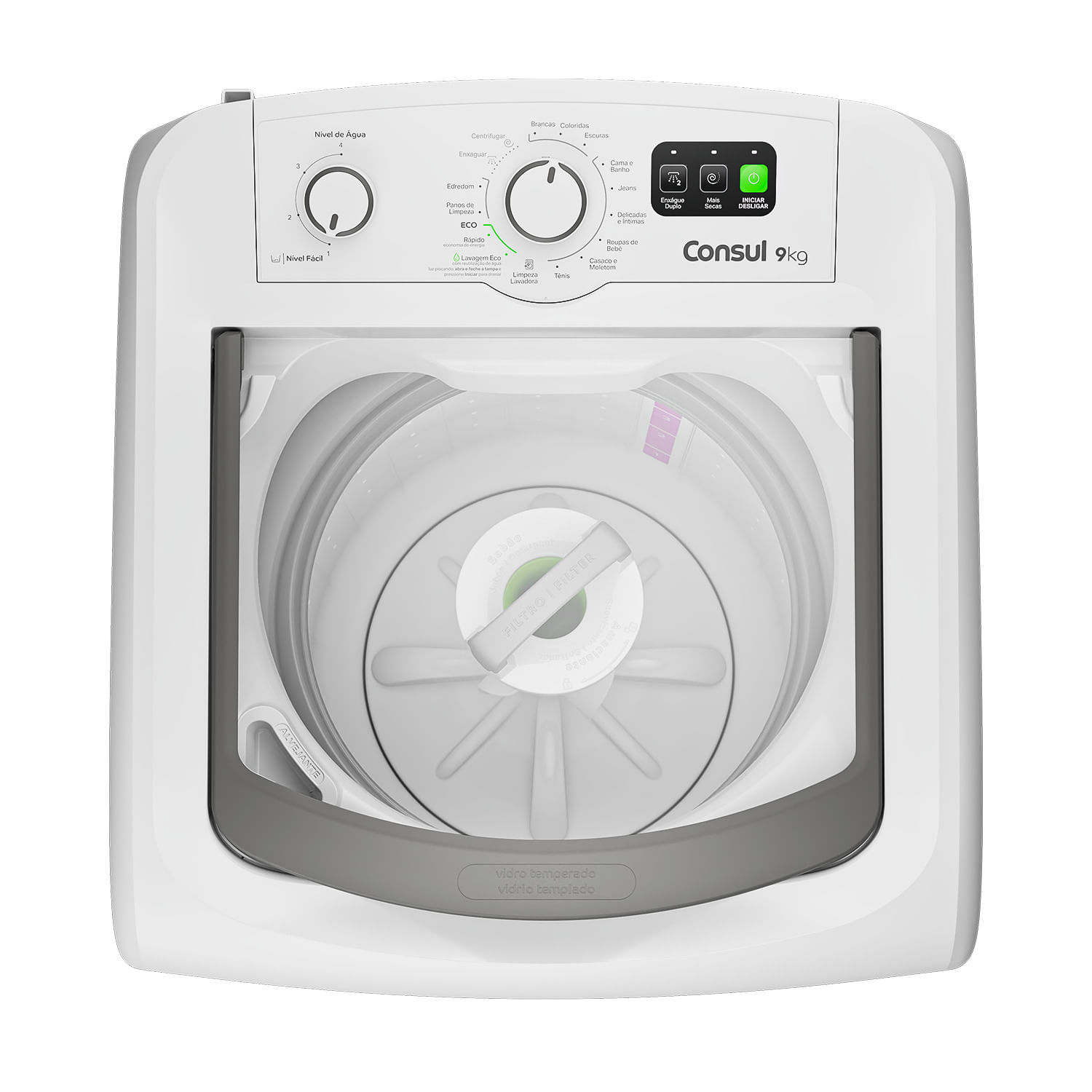 Tamanho compacto[9] que cabe no seu espaço e ainda dá conta de todas as roupas da família, incluindo edredons[10].