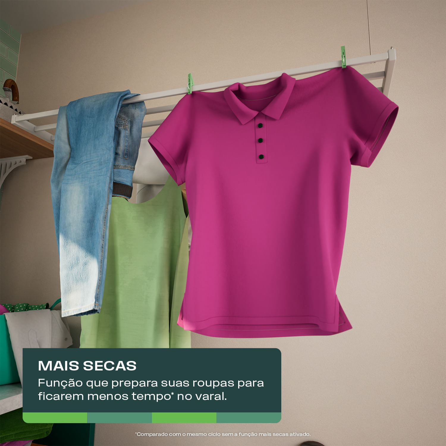 Função que prepara suas roupas para ficarem menos tempo[6] no varal.
