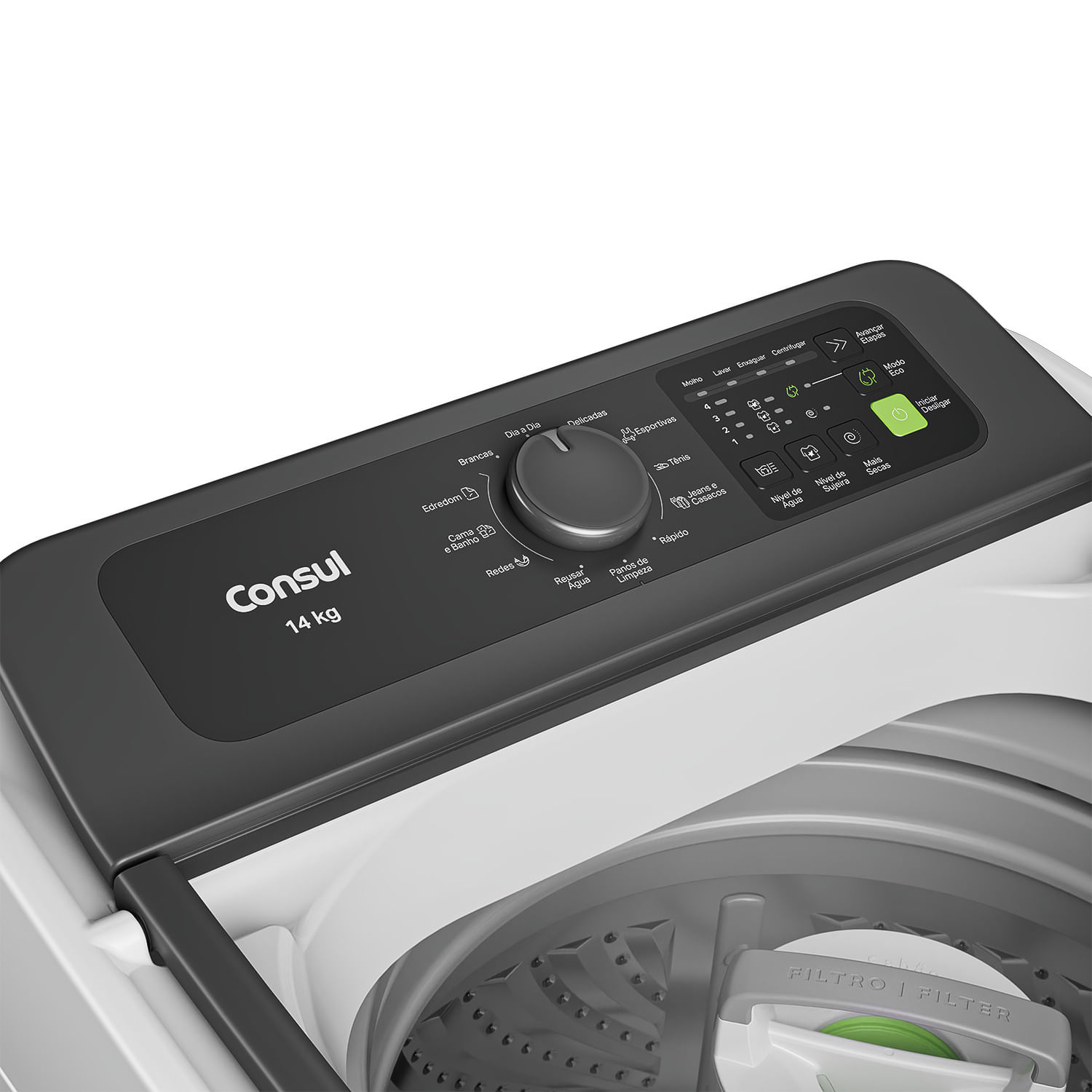 Reutilize a água da lavagem das roupas para limpar a casa. Com esse ciclo, você reaproveita até 70L[11] para deixar a casa brilhando e ainda economiza os recursos do planeta.