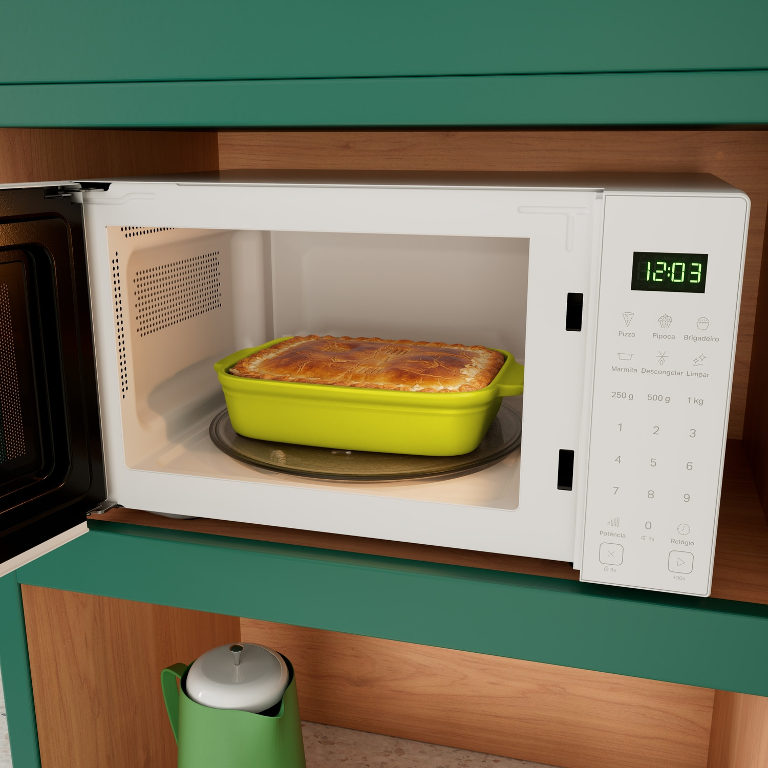 Com 23 litros, agora você pode mais! Cabe na bancada, no móvel ou no espaço que você tiver. Um micro-ondas que se adapta a sua cozinha sem ocupar mais do que precisa.