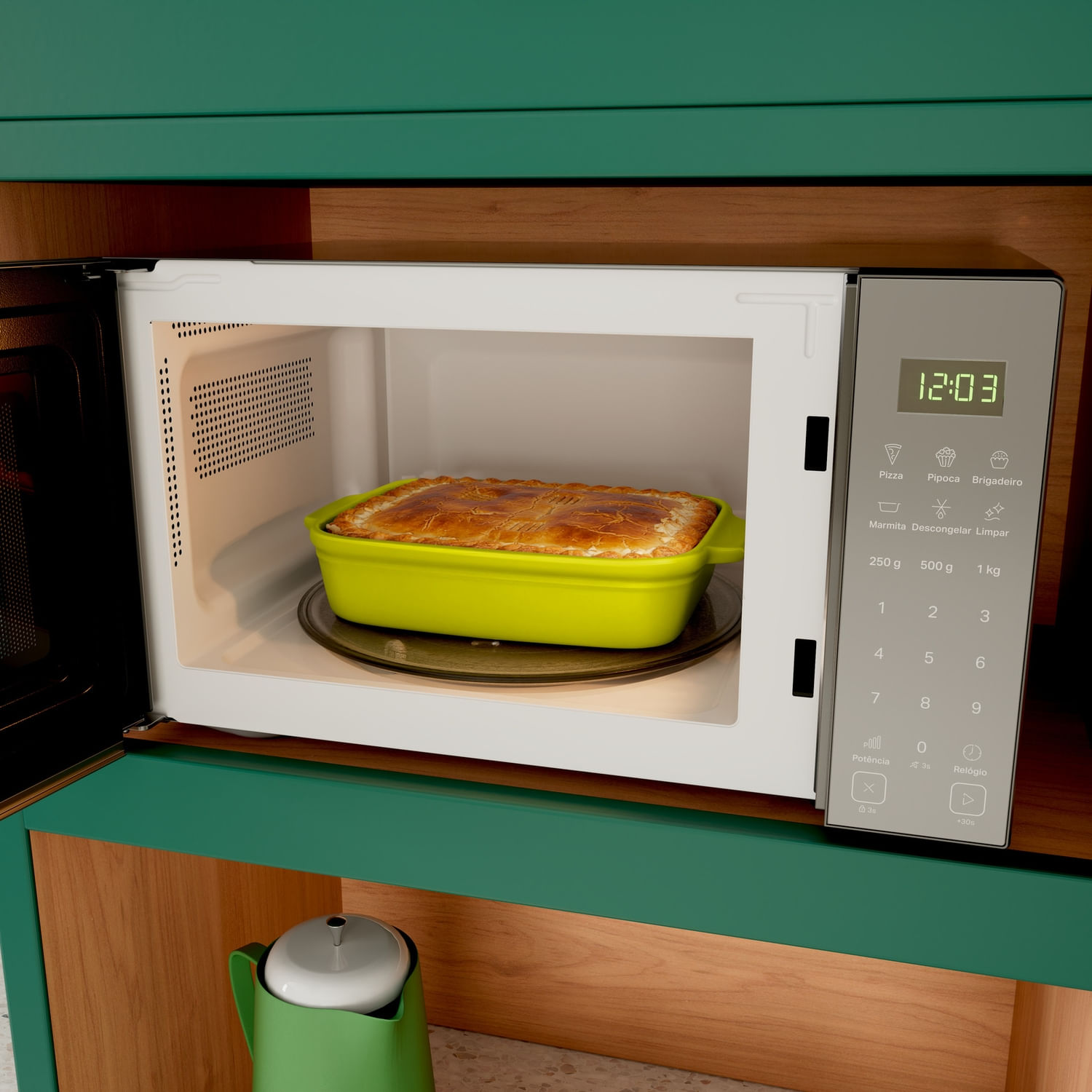 Com 23 litros, agora você pode mais! Cabe na bancada, no móvel ou no espaço que você tiver. Um micro-ondas que se adapta a sua cozinha sem ocupar mais do que precisa.