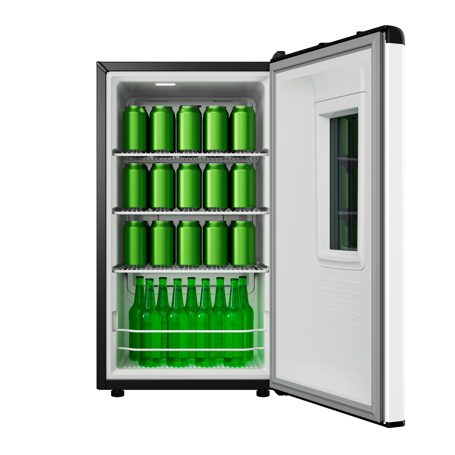 A Cervejeira Consul tem espaço para gelar até 75* latas de uma vez, ideal para reunir os amigos e a família. E mais: com as prateleiras removíveis, você ajusta o espaço para caber de long neck a litrão.