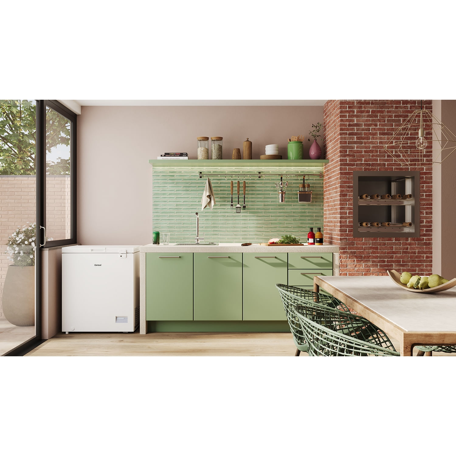 O freezer que é o complemento ideal para desocupar a geladeira, sem ocupar a sua casa. Ele oferece o espaço que você precisa por dentro e um design que se encaixa perfeitamente em qualquer lugar da sua casa.
