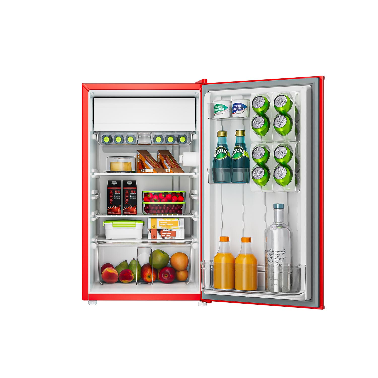 A capacidade interna do Frigobar Consul Retrô possibilita o armazenamento dos seus alimentos e bebidas do seu jeito. Possui gaveta multiuso para manter tudo fresquinho e compartimentos modulares para organizar produtos de diversos formatos e alturas. Perfeito para receber a galera ou para o seu dia a dia.