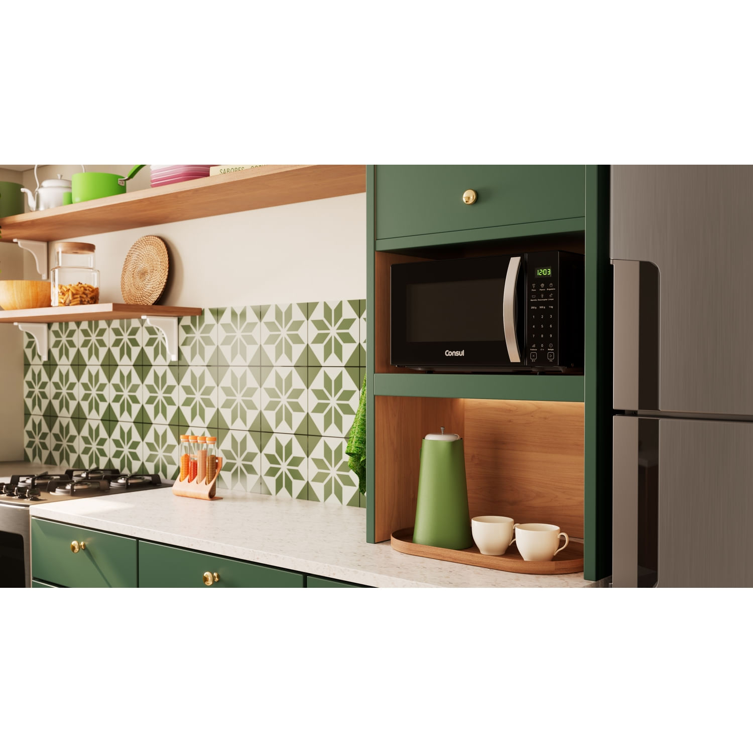 O micro-ondas Consul combina design compacto, durabilidade e eficiência. Feito para agilizar sua rotina e estar na sua cozinha por muito tempo.