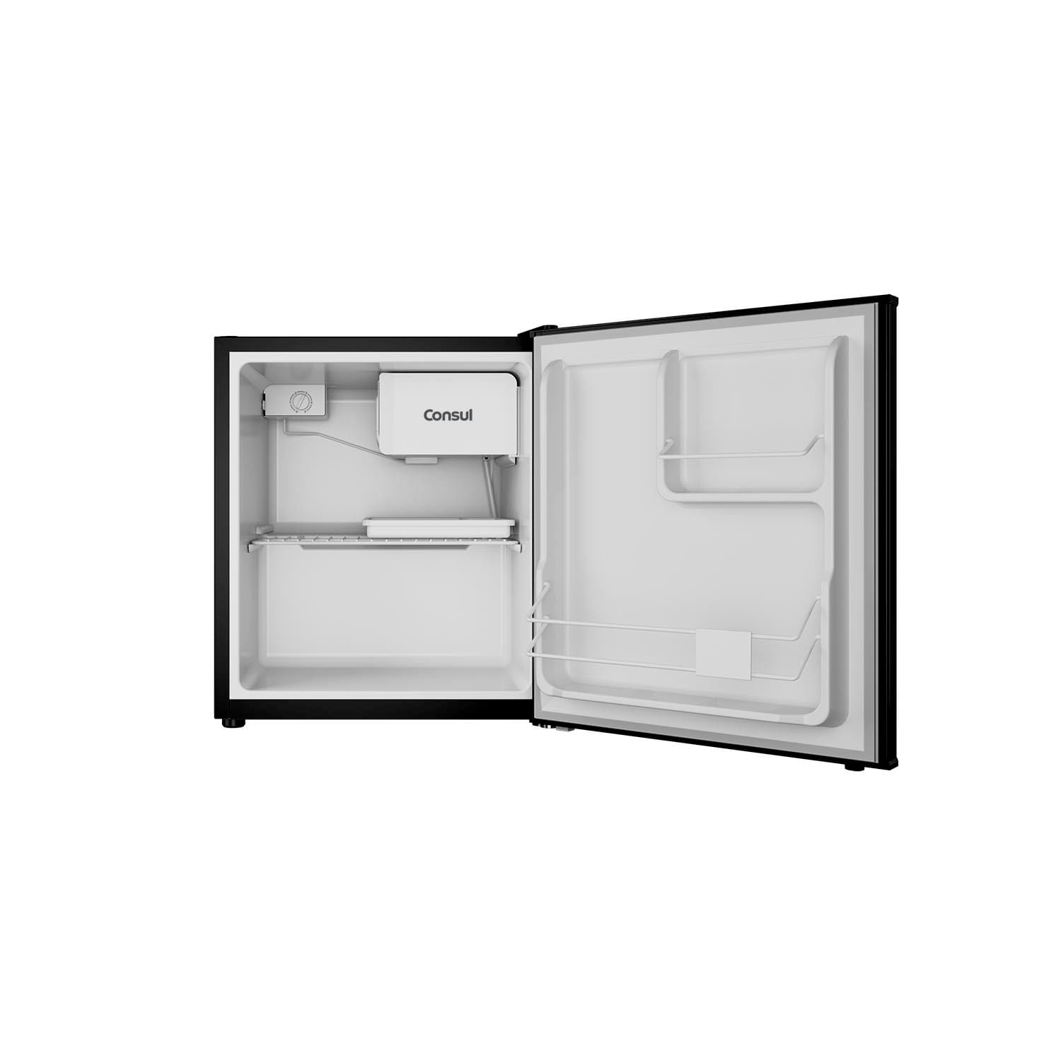 Armazene garrafas com segurança sem ocupar espaço das prateleiras. Com o separador de garrafas, seu frigobar evita que itens maiores caiam ao abrir a porta.