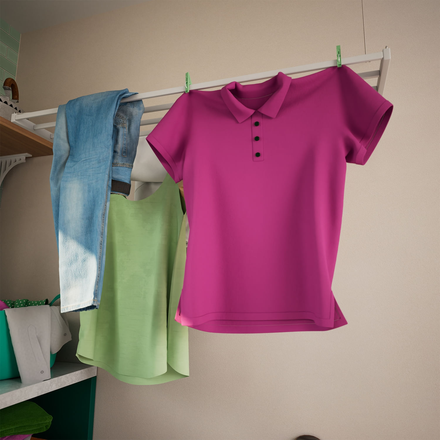 Função que prepara suas roupas para ficarem menos tempo[5] no varal.