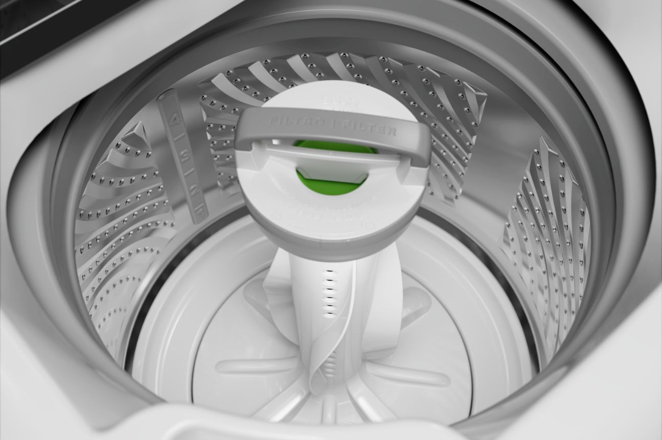 Lavadora com Cesto Inox: moderna por fora e por dentro.