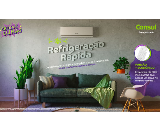 Economize até 30% mais energia com apenas um clique no controle-remoto.