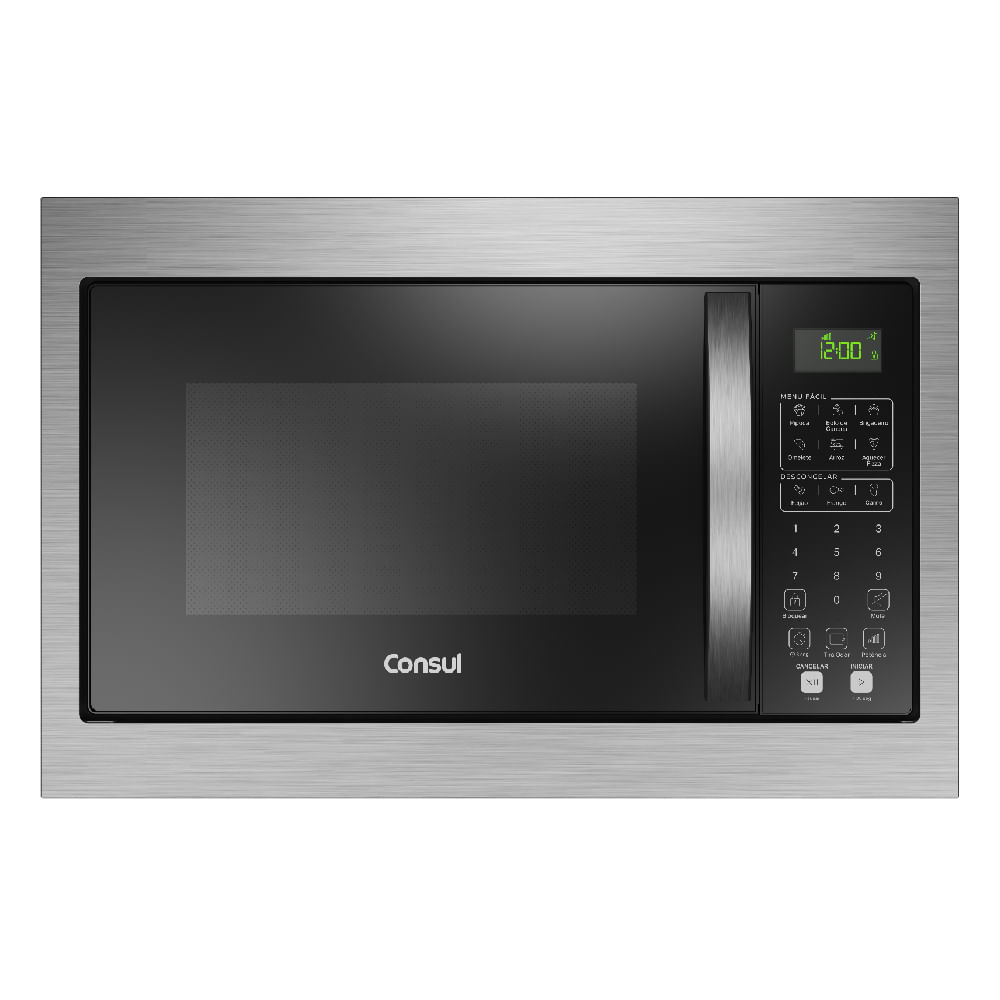 Tudo no micro-ondas de embutir preto Consul é moderno e funcional. O acabamento em preto é lindo e sofisticado, e seu painel display LCD é intuitivo. Além disso, sua classificação A é garantia de eficiência energética.