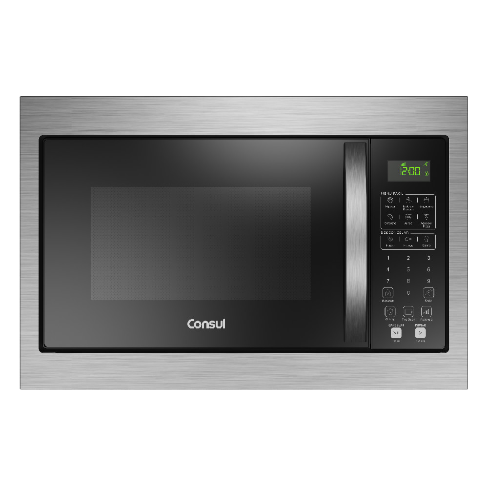 Tudo no micro-ondas de embutir preto Consul é moderno e funcional. O acabamento em preto é lindo e sofisticado, e seu painel display LCD é intuitivo. Além disso, sua classificação A é garantia de eficiência energética.