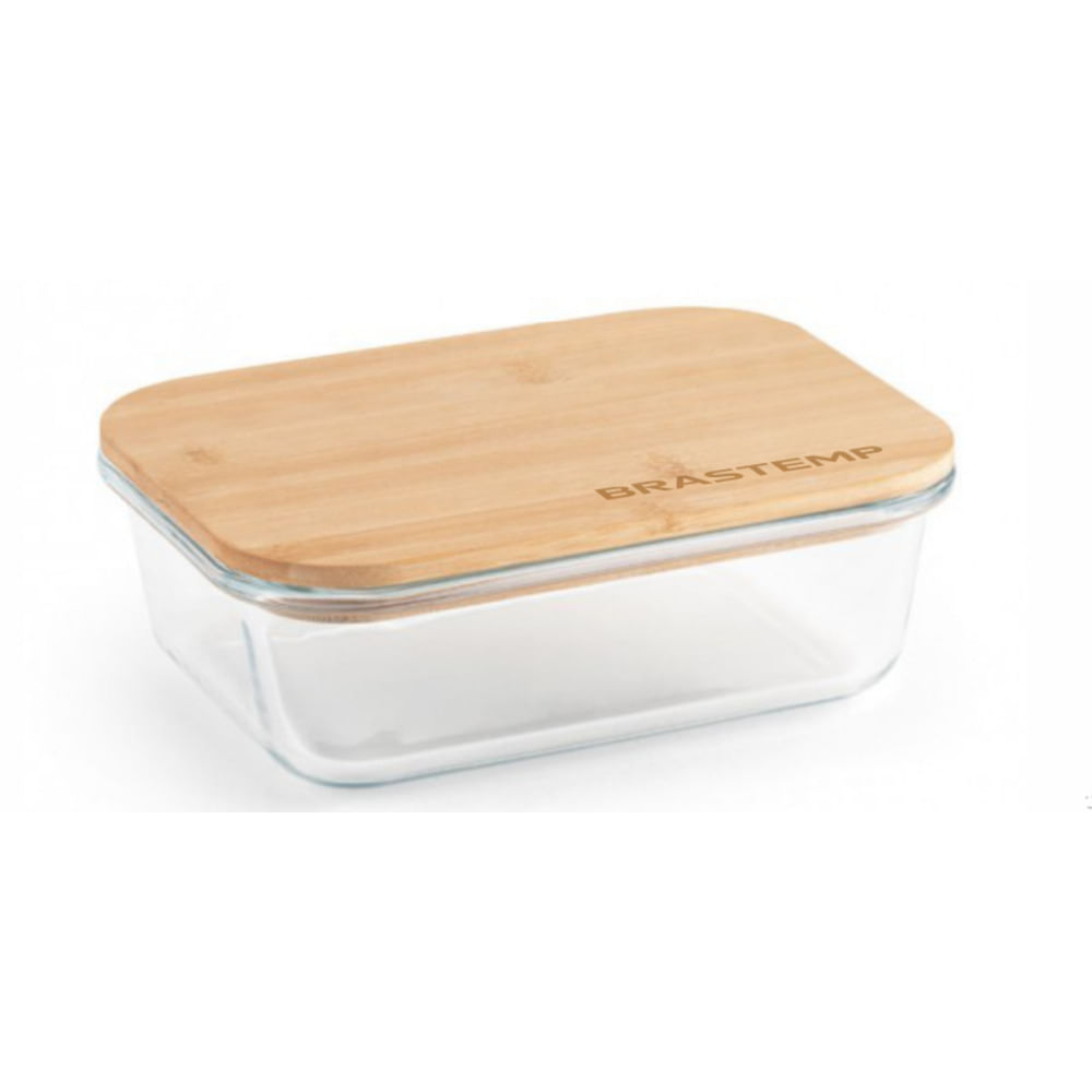 Pote Hermético De Vidro Com Tampa De Bambu 1 Litro Brastemp - 326026588 326026588