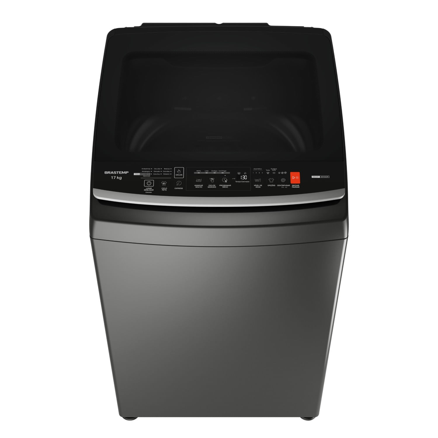 Máquina De Lavar Brastemp 17Kg Cinza Platinum Com Design Infinity E Soft Close - Bw17lta 110V