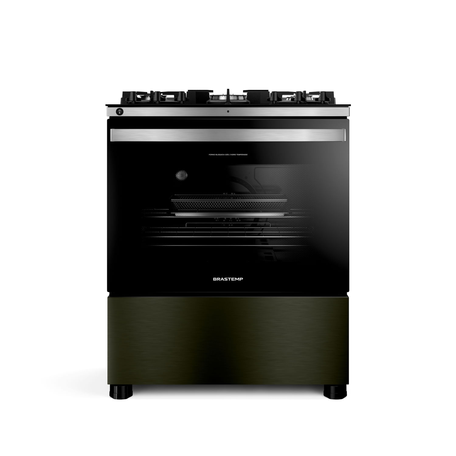 Fogão Brastemp 5 Bocas Com Mesa De Vidro Eclipse Collection, Função Air Fryer E Turbo Chama - Bfs5lap 220V