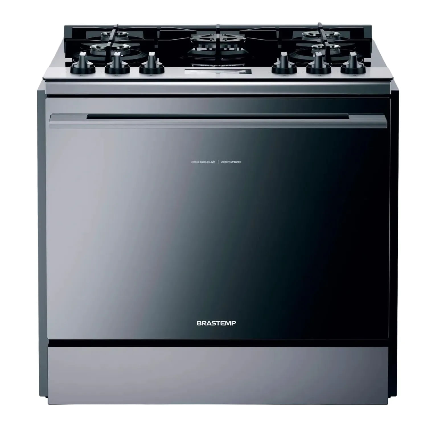 Fogão Brastemp 5 Bocas De Embutir Cor Inox Com Mesa De Vidro E Touch Timer Com Autodesligamento - Bys5vcr 110V