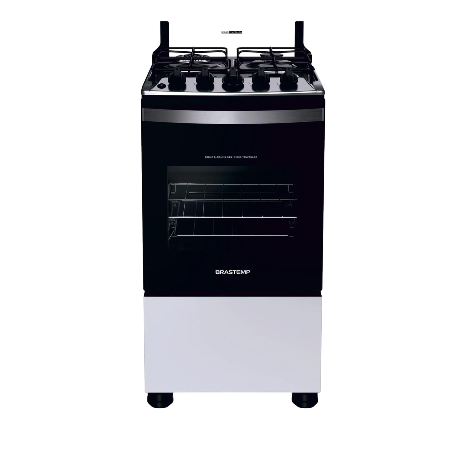 Fogão Brastemp 4 Bocas Branco Com Dupla Chama E Grades Individuais - Bfo4ebb Bivolt