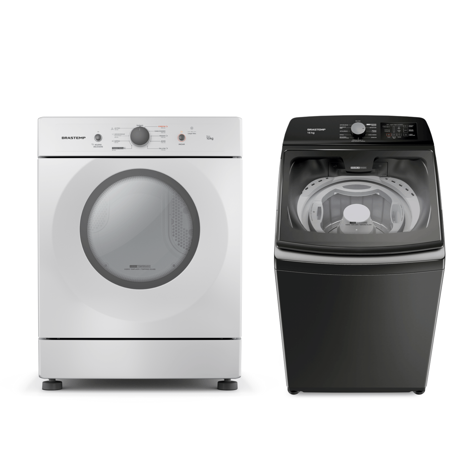 Combo Secadora Piso Brastemp 10Kg + Máquina De Lavar 16Kg Brastemp (Bsr10bb + Bwd16a9) - Bsr10_Bwd16_Cj 220V