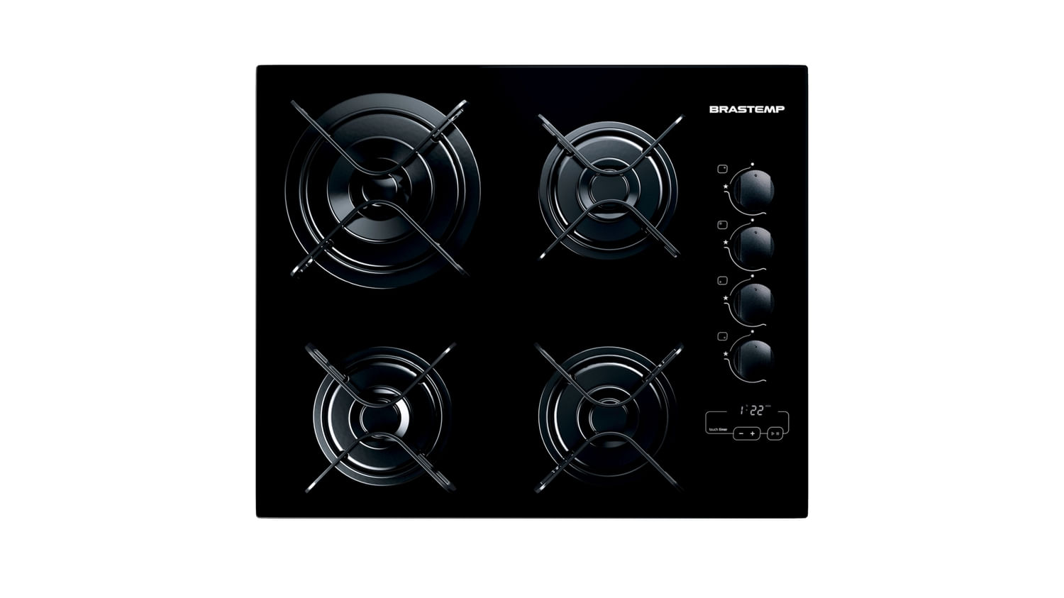Cooktop 4 Bocas Brastemp Com Duplachama E Timer Touch - Bdt62ae Bivolt