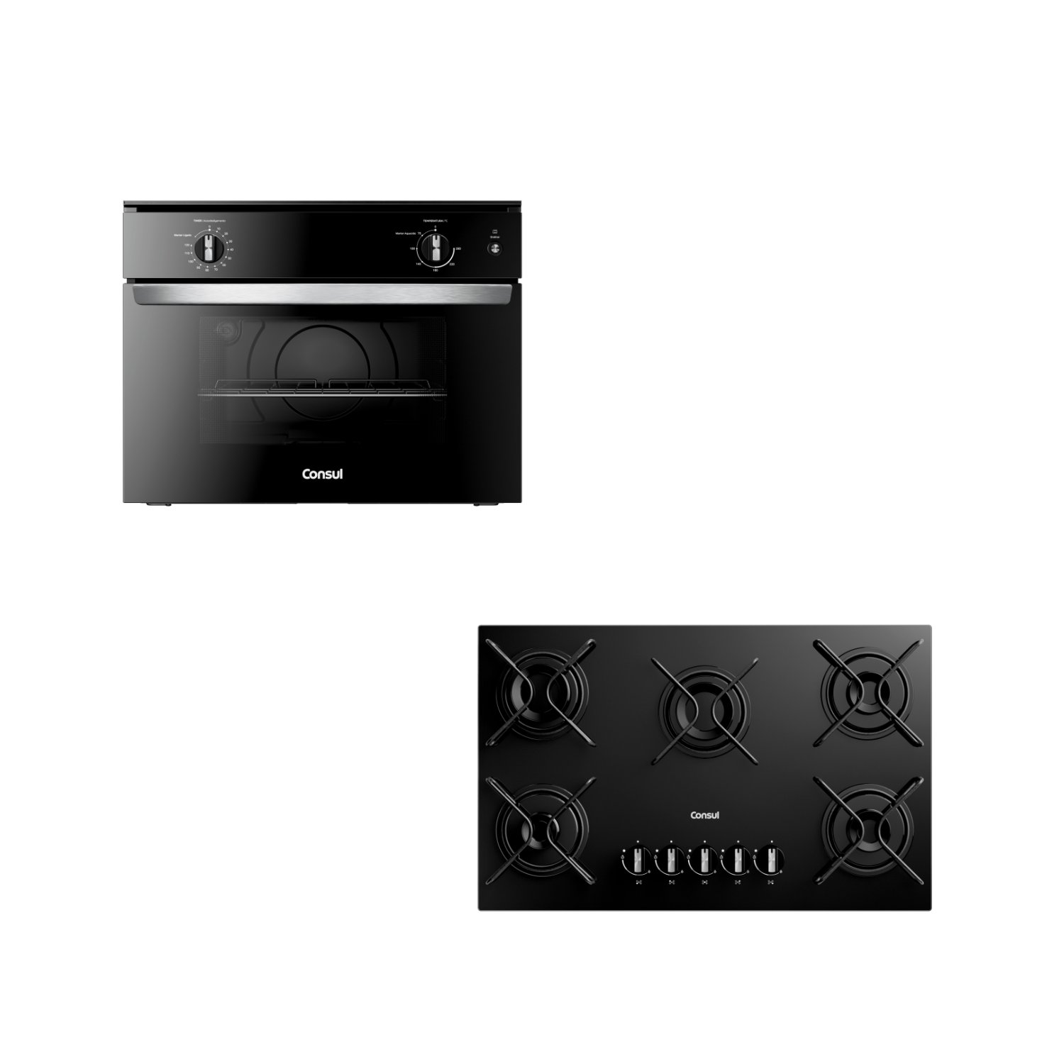 Combo Forno Embutir Elétrico E Cooktop 5 Bocas Consul (Cob47be E Cd075be) – Cob47_Cd075_Cj 200V