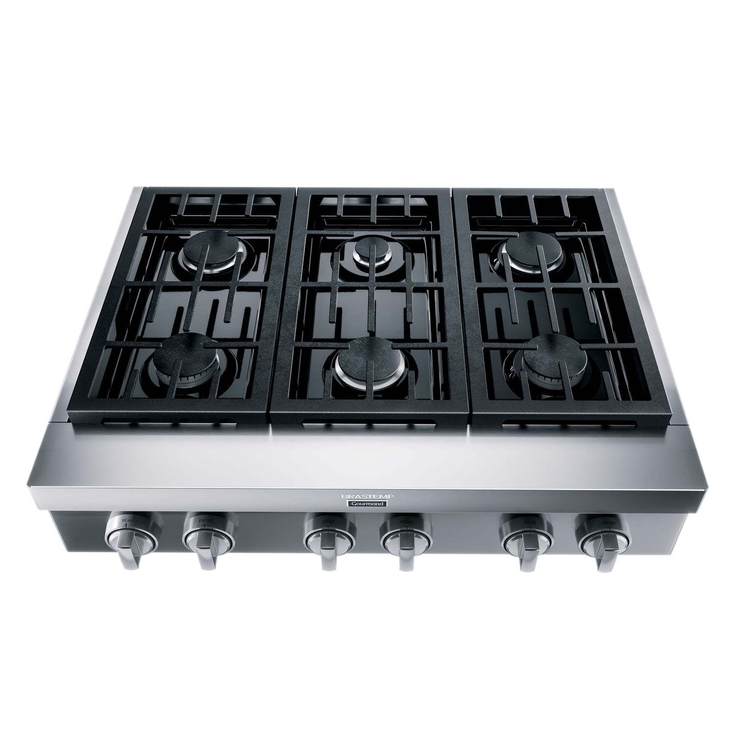 Rangetop de Embutir Semiprofissional Brastemp Gourmand 6 Bocas Inox com Chamas de Alta Potência e Simmer - Bdr90ar 110v