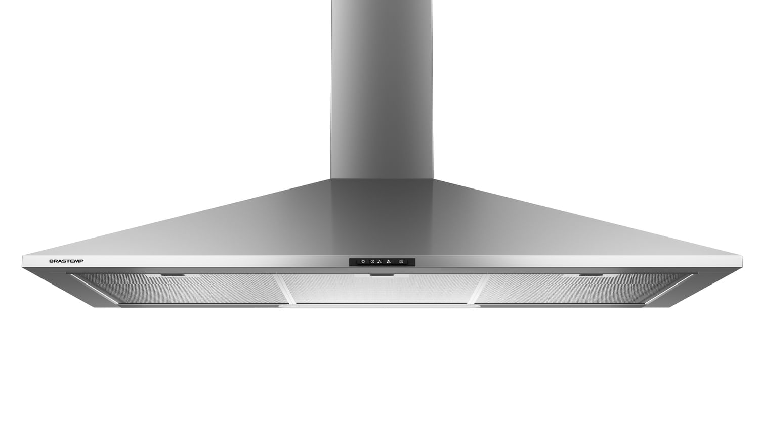 Coifa De Parede Brastemp 90cm Inox Piramidal 5 E 6 Bocas Com Duplo Filtro - Bai91br 110V