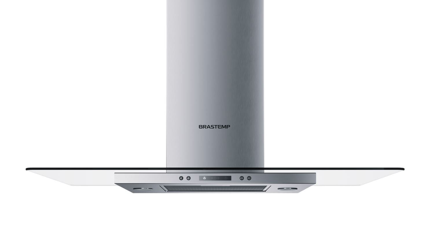 Coifa Vidro Plano Ilha Brastemp 100cm - Bav10ar 110V