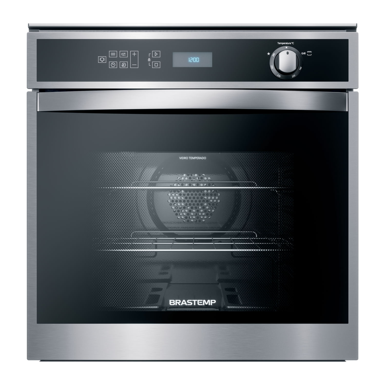 Forno De Embutir A Gás Brastemp 78 Litros Cor Inox Com Convecção E Termômetro Meat Control - Boh84ar 220V