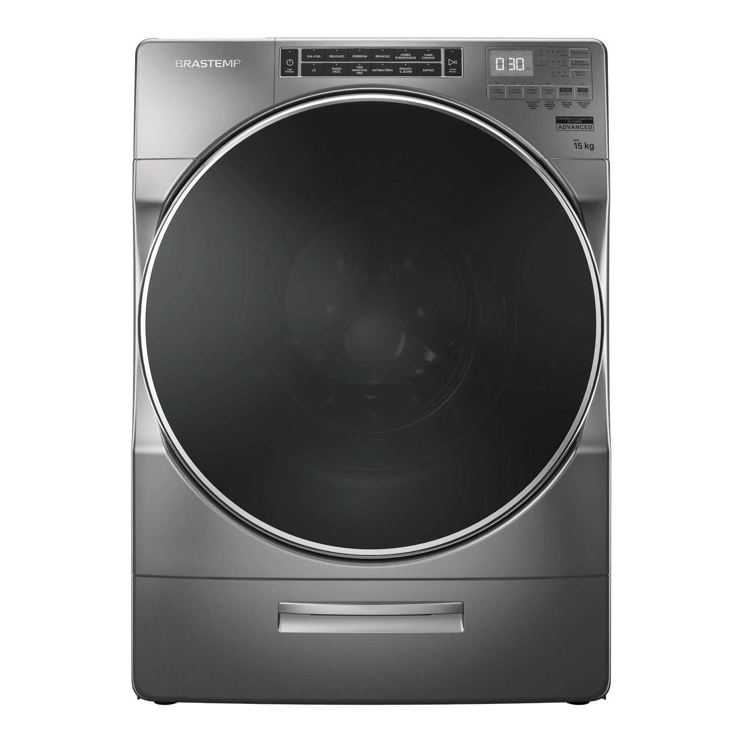 Máquina De Lavar Brastemp 15Kg Titanium Com Dispenser Auto Dosagem E Função Mais Roupas - Bnf15as 110V