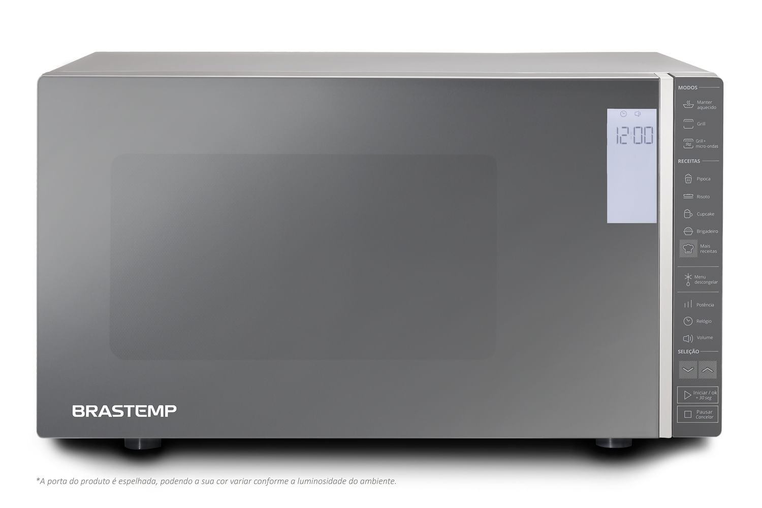 Micro-Ondas Brastemp 32 Litros Cor Inox Espelhado Com Grill E Painel Integrado - Bmg45ar 220V