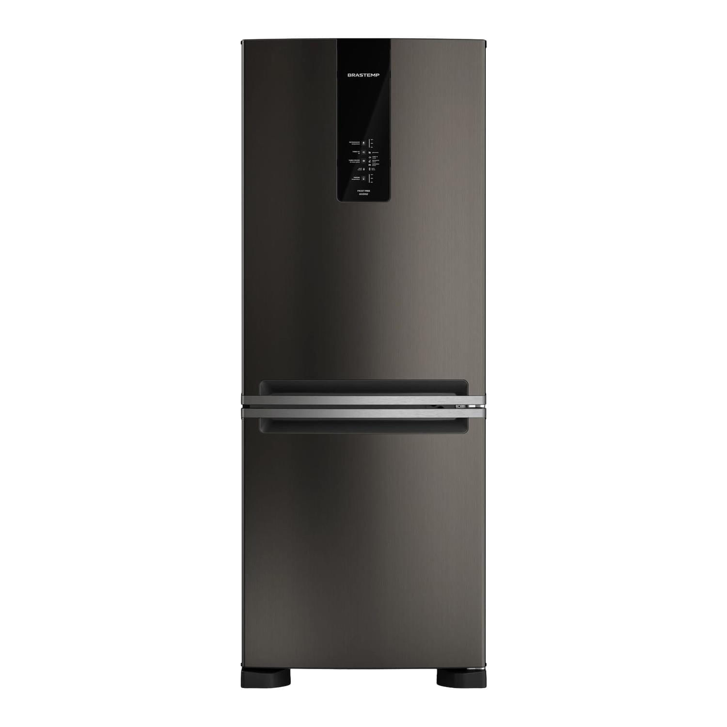 Geladeira Brastemp Eclipse Collection Frost Free Inverse A+++ 447 Litros Cor Black Inox Com Smart Flow E Fresh Box - Bre57fe 110V