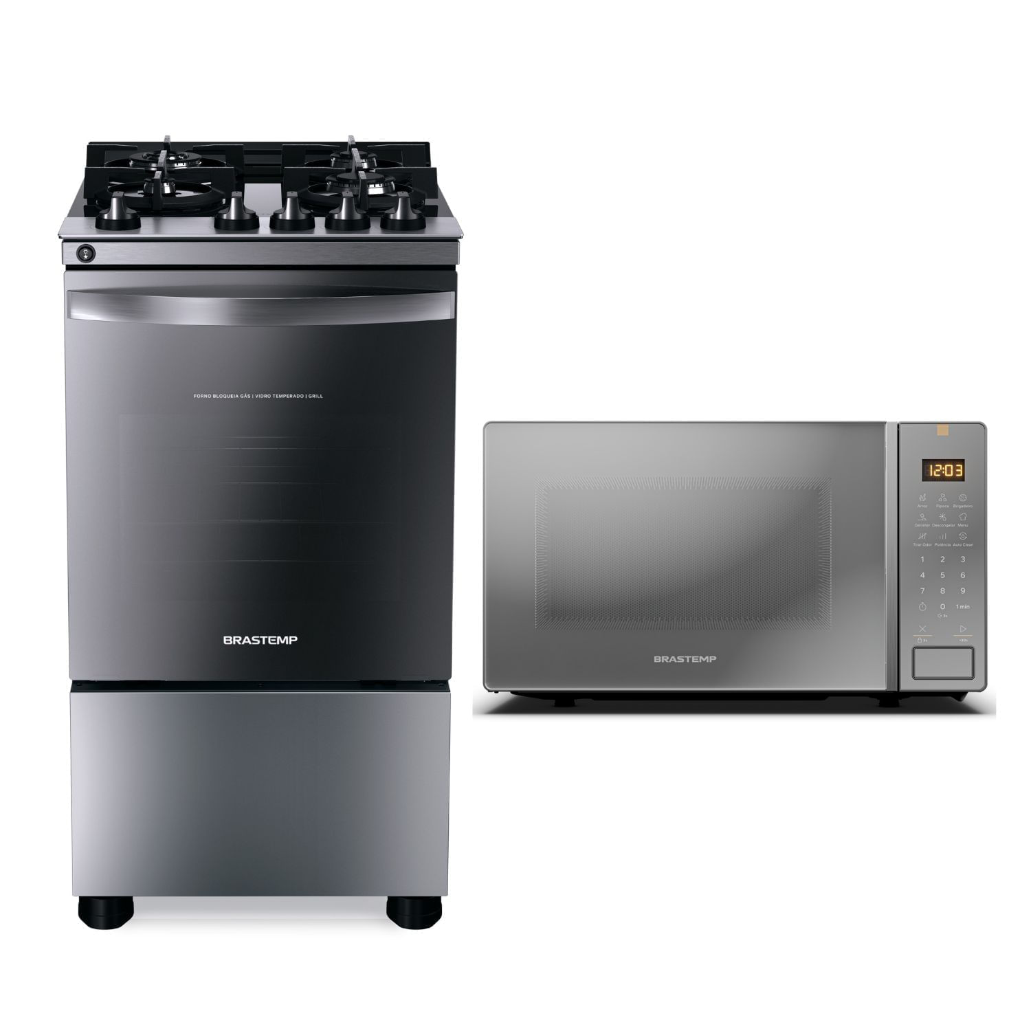 Combo Cozinha Compacta Brastemp Fogão E Microondas (Bfo4vbr + Bms23ar) - Bfvb_Bm3a_Cj 220V