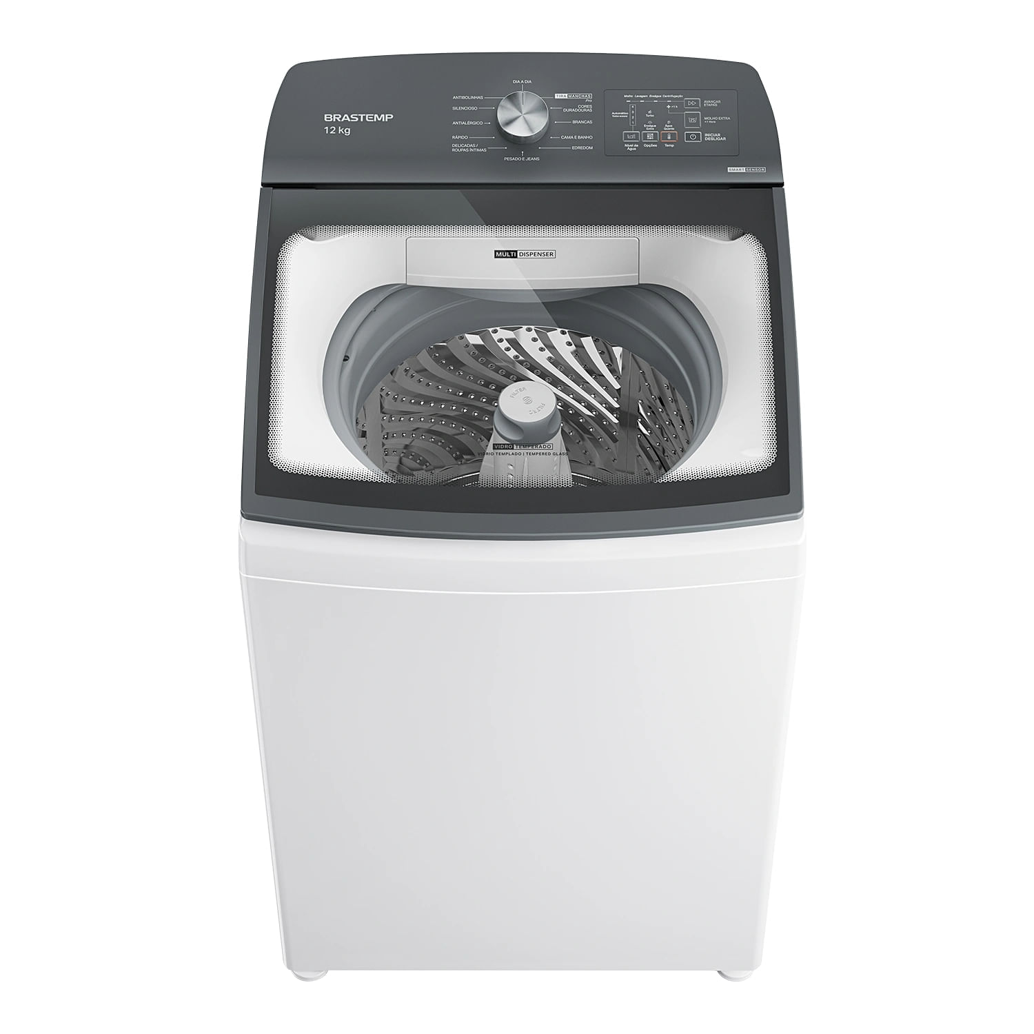 Máquina De Lavar Brastemp 12Kg Branca Água Quente Com Ciclo Tira Manchas Pro E Smart Sensor - Bwr12bb 110V