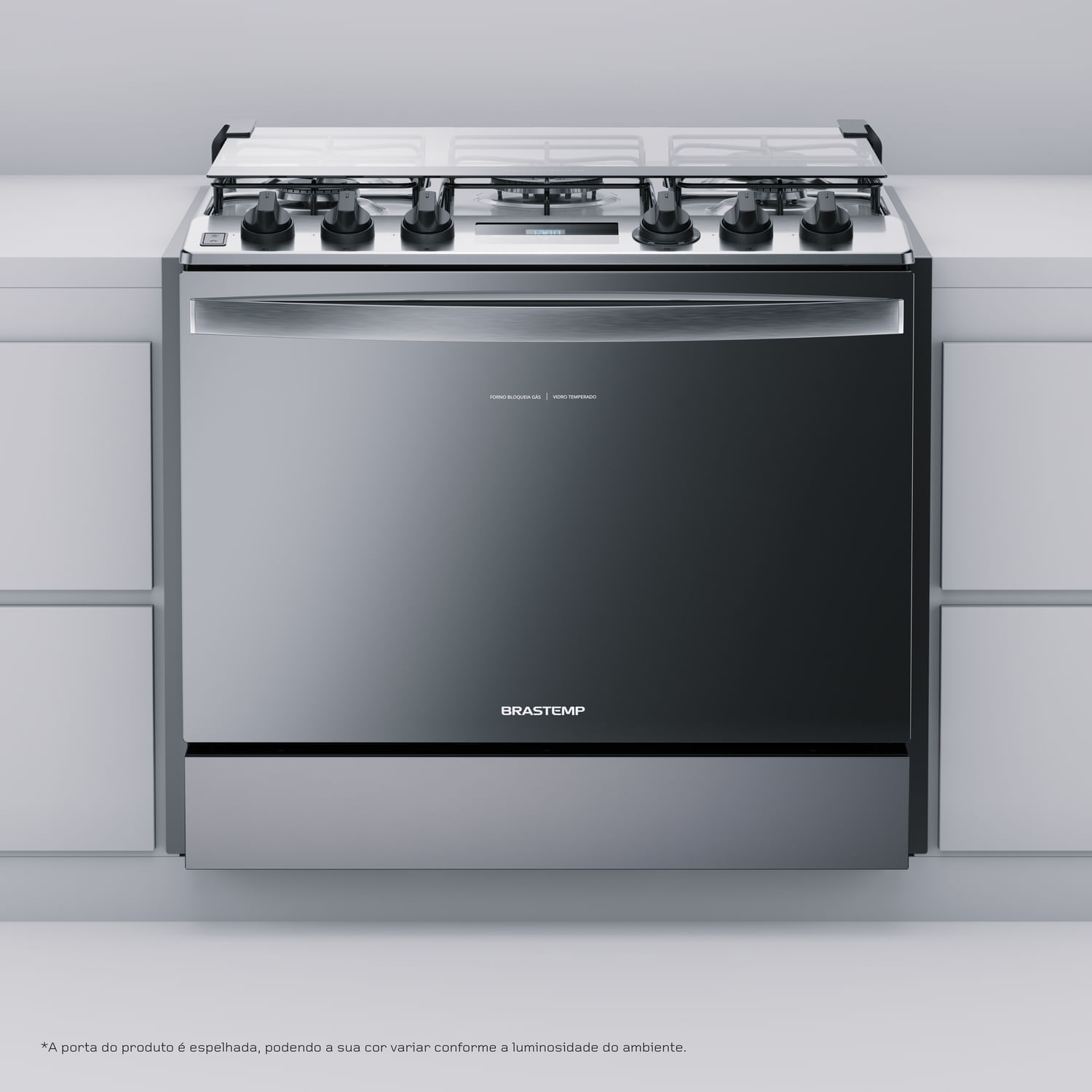 Fogão Brastemp 5 Bocas De Embutir Cor Inox Com Turbo Chama E Touch Timer - Bys5pcr Bivolt